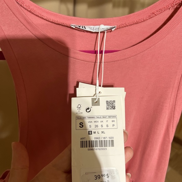 Coral coloured dress. Zara join life midi length - Picture 2 of 4